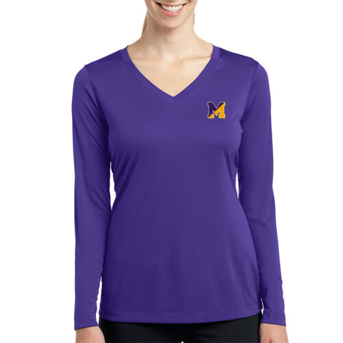 SPLITM-LC - Ladies Long Sleeve PosiCharge ® Competitor V Neck Tee Thumbnail